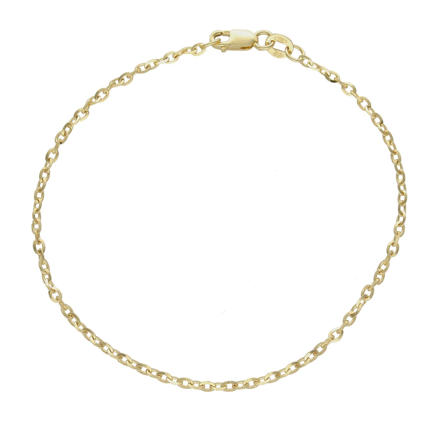 Złota bransoletka damska 585 klasyczna 2,2 mm. Bransoletka w takiej formie to ciekawy model bransoletki, który z pewnością zachwyci kobiety eleganckie, pełne klasy. Złota bransoleta o tradycyjnym splocie pancerki (1).jpg